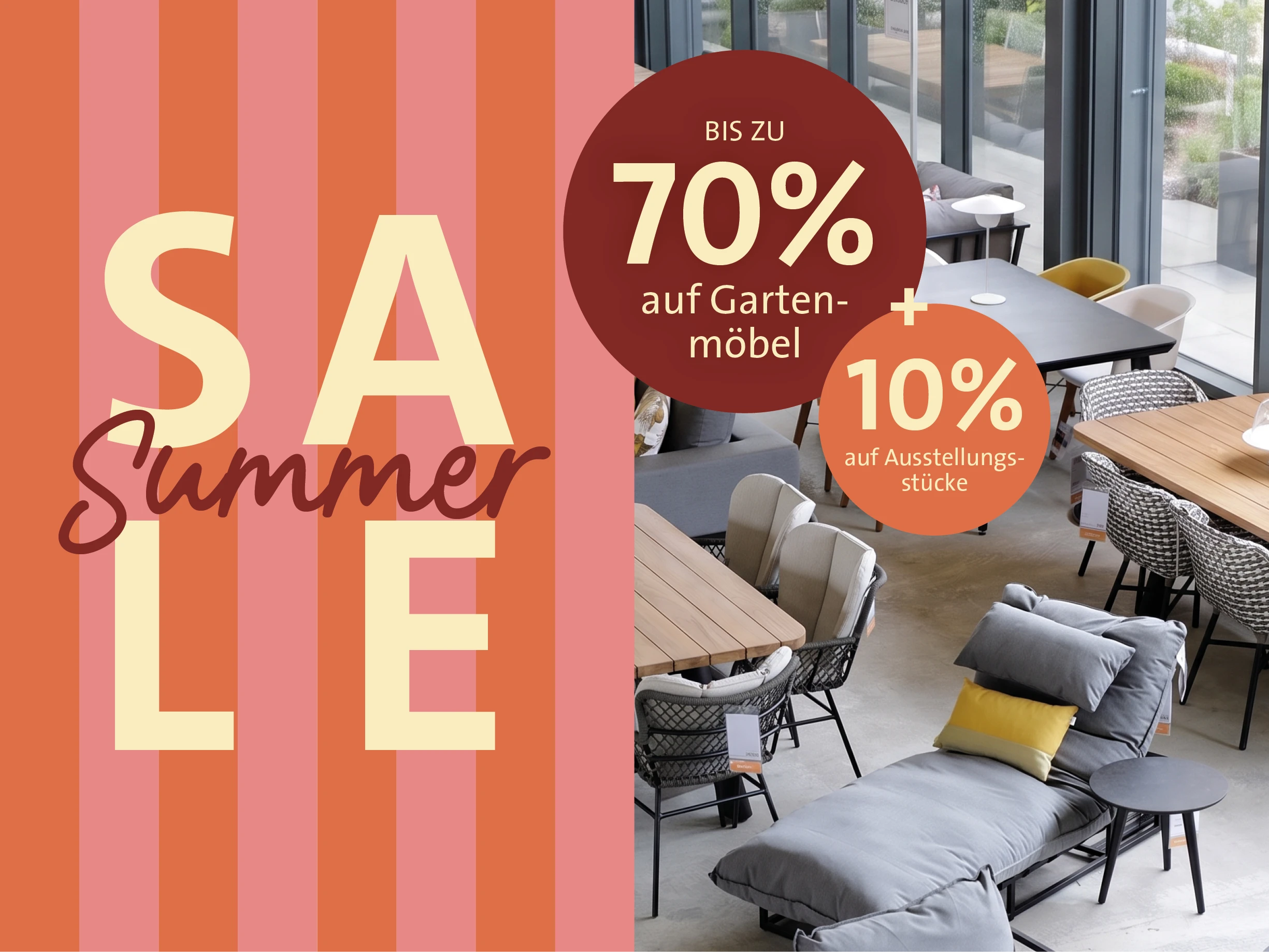 Jusqu'à 70 % de réduction sur les meubles de jardin et 10 % supplémentaires sur les articles d'exposition !