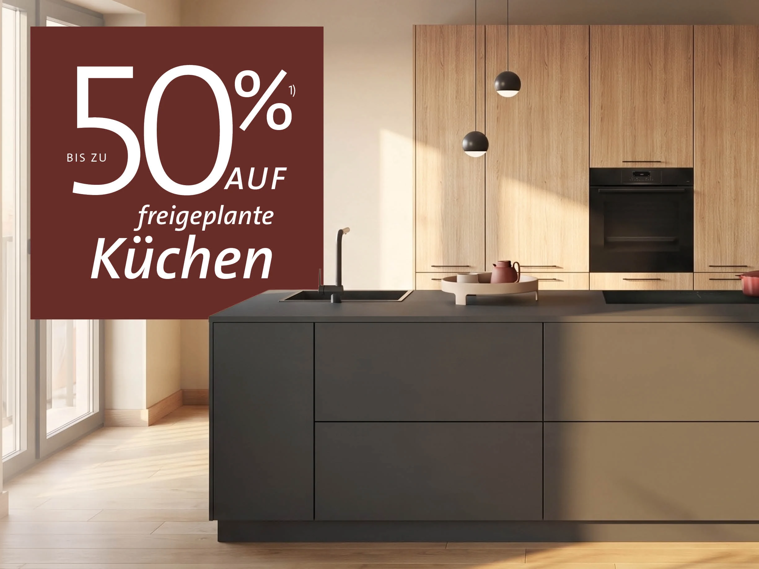 Up to 50% off bespoke kitchens