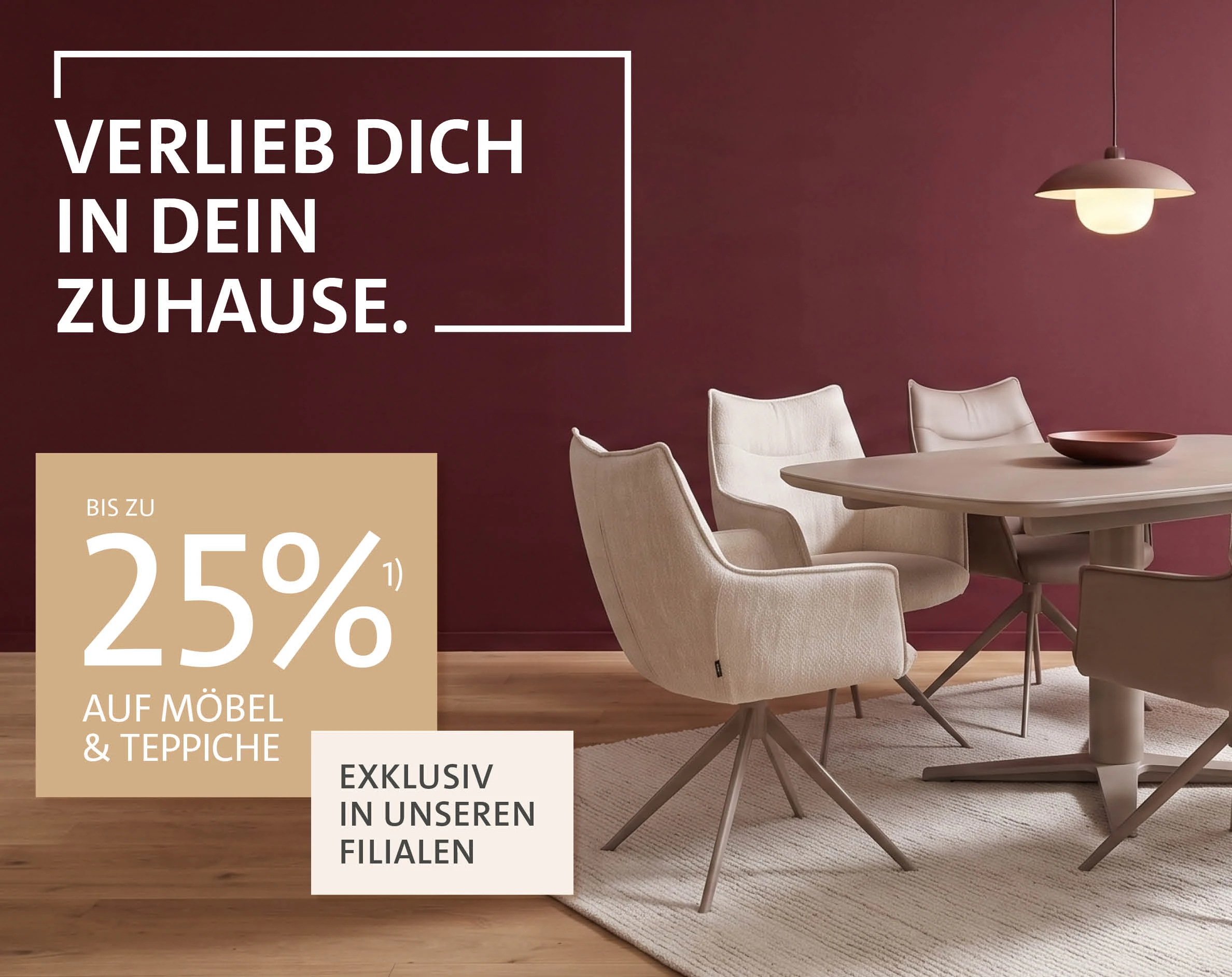 Fall in love with your home – up to 25% off furniture and carpets